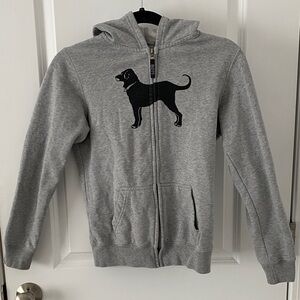 The Black Dog Gray Zip-Up Hoodie with Black Dog Graphic
